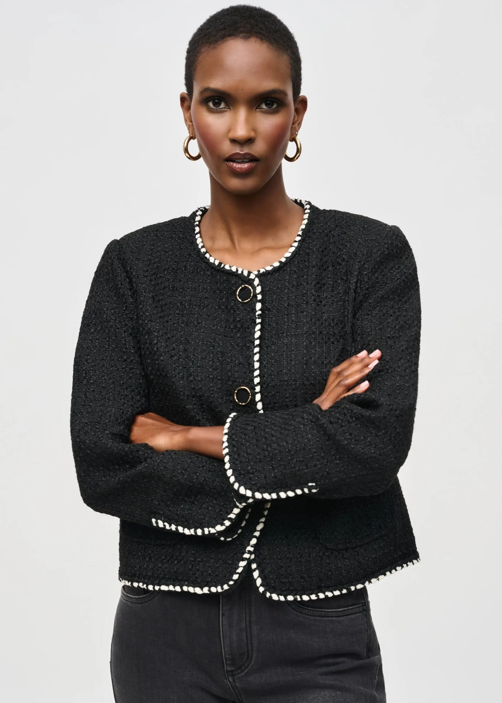Bouclé Jacket With Contrast Trim