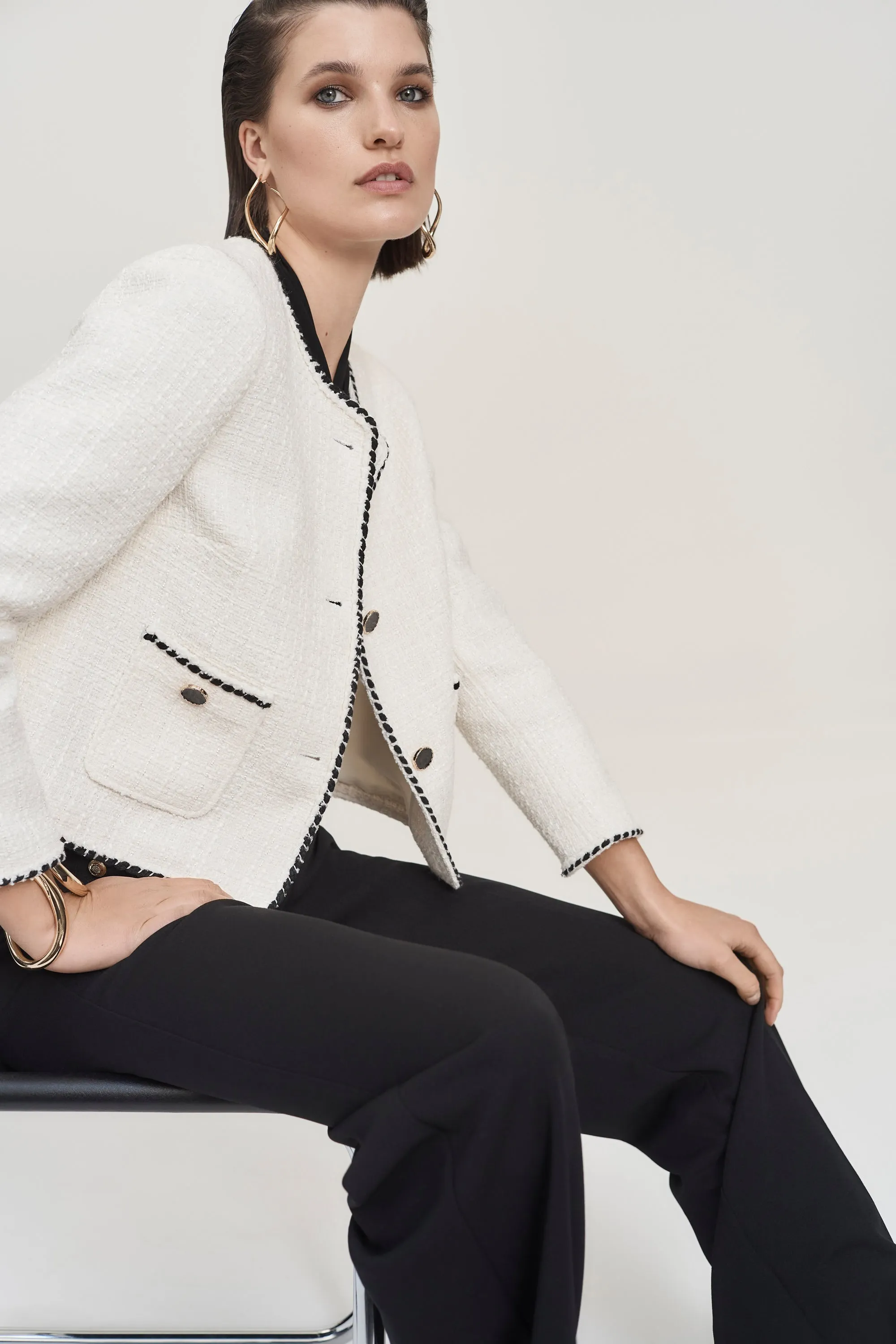 Bouclé Jacket With Contrast Trim
