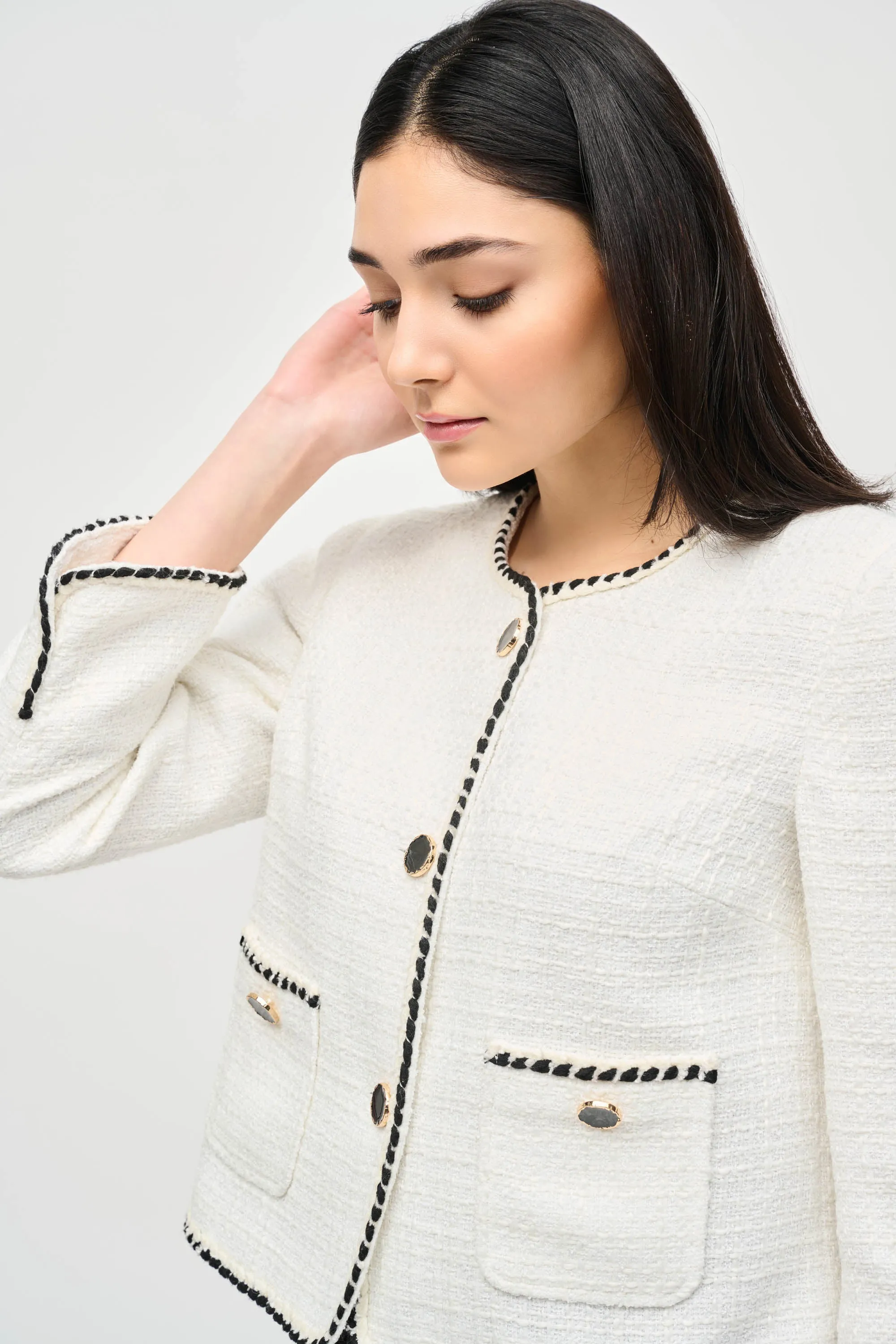 Bouclé Jacket With Contrast Trim