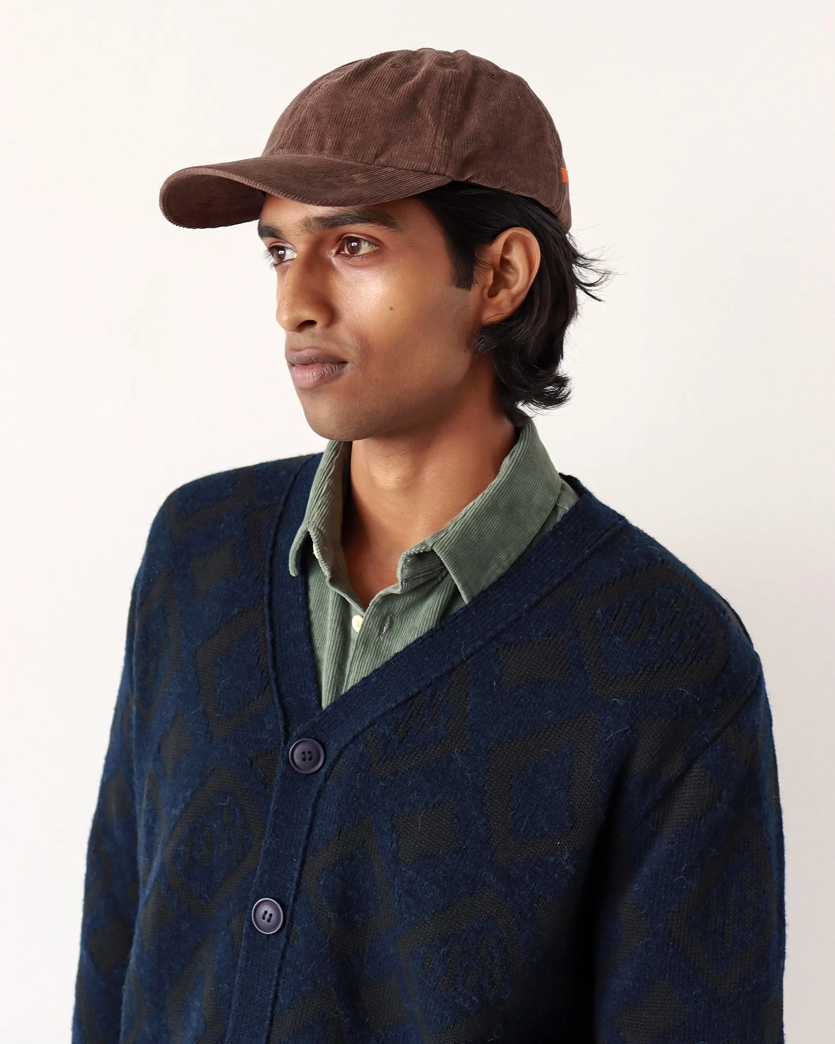 Buckley Cardigan - Navy / Green Geo Pattern