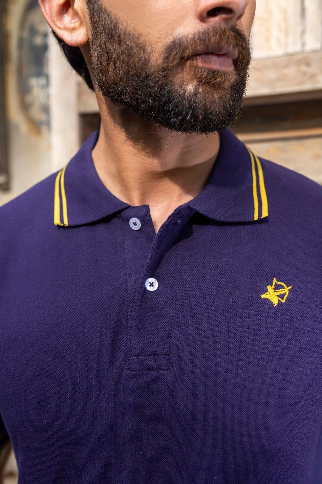 IVAR® Navy with Gold Rib Polo