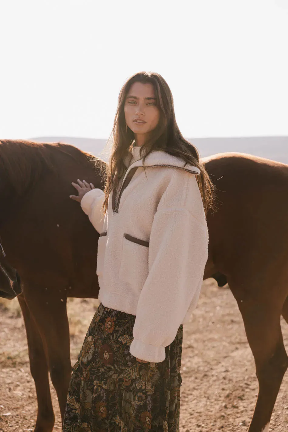 Nora Fleece Pullover in Cream - FINAL SALE