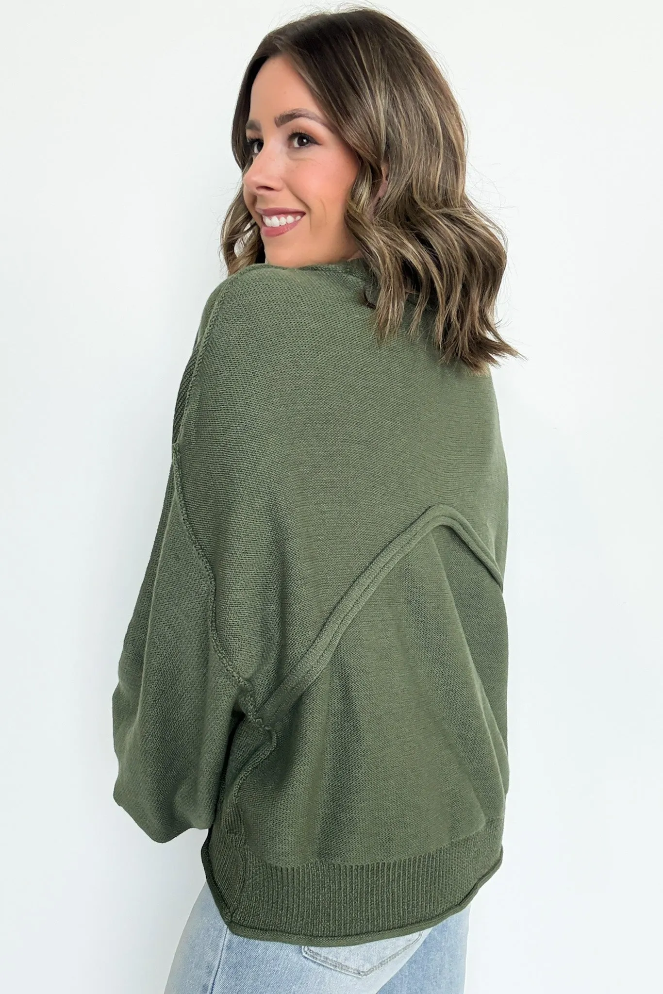 Saylor Balloon Sleeve Relaxed Knit Pocket Sweater