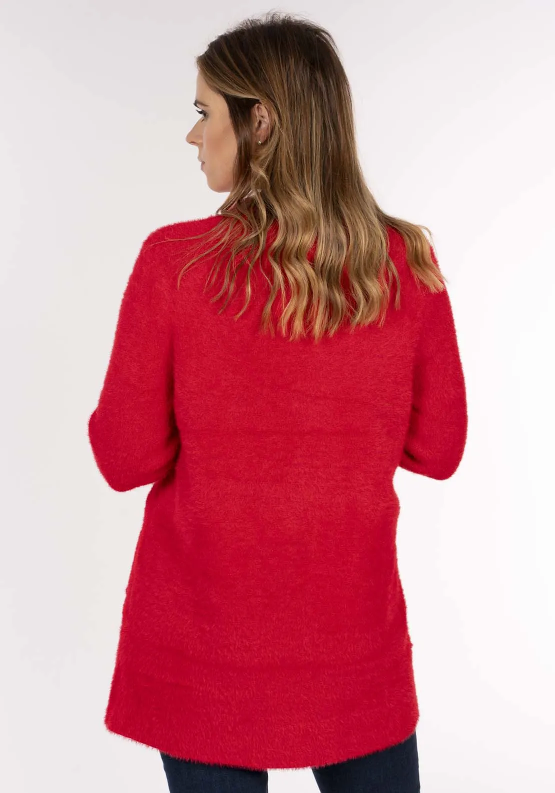 Sparkle Feather Cardi - Red