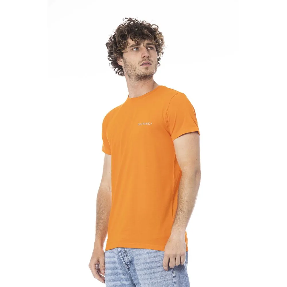 Trussardi Beachwear Orange Cotton Men T-Shirt