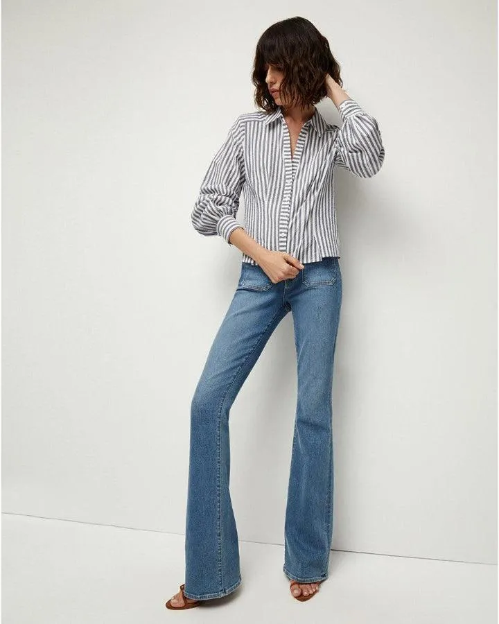 Veronica Beard Ertha Stripe Seersucker Top
