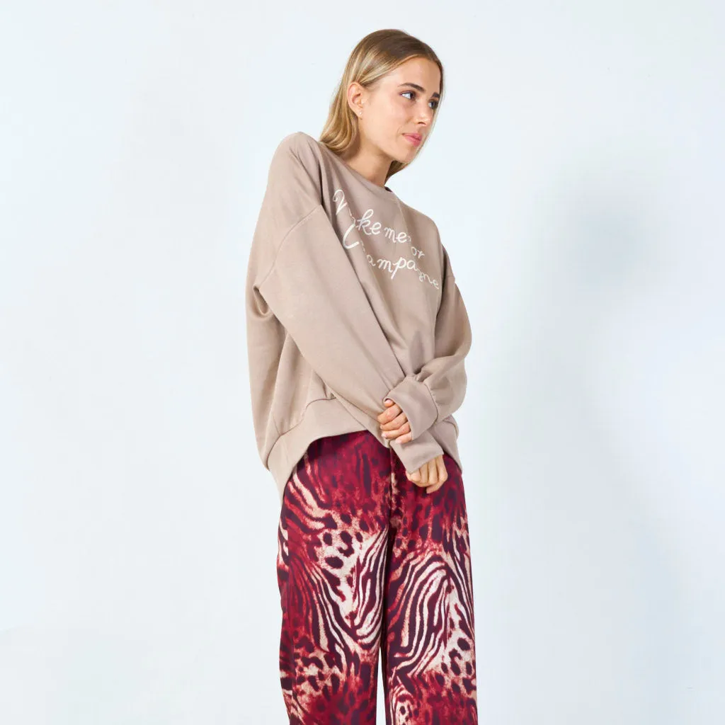 Wake me for champagne sweatshirt wholesale