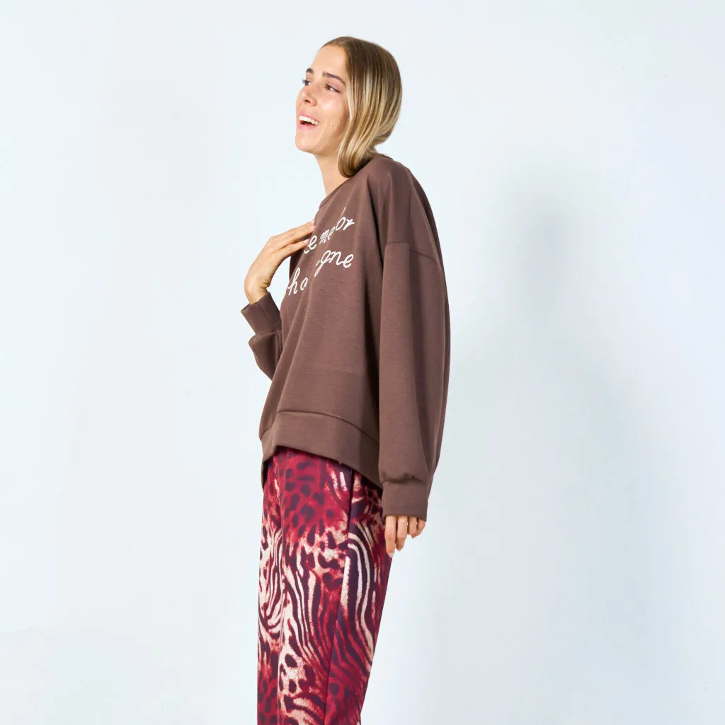 Wake me for champagne sweatshirt wholesale