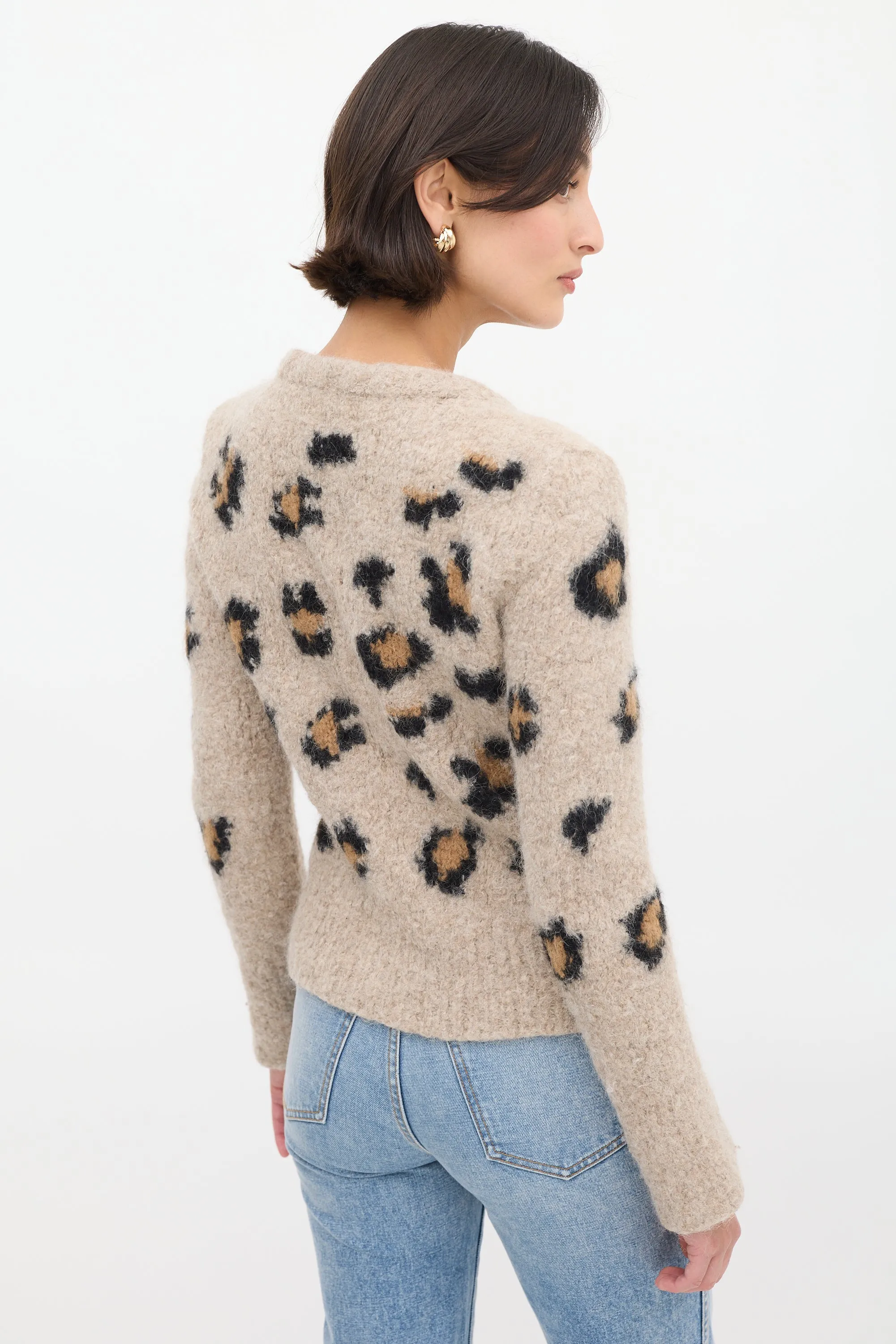 X Augden Beige & Black Patterned Cardigan