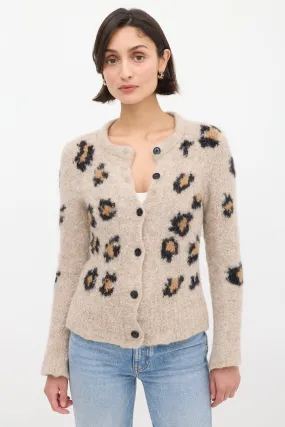X Augden Beige & Black Patterned Cardigan